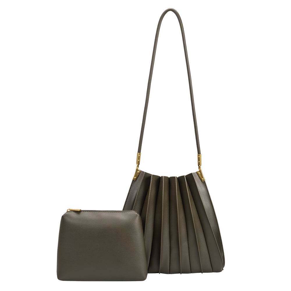 Carrie Pleated Shoulder Bag - The Pomegranate Boutique