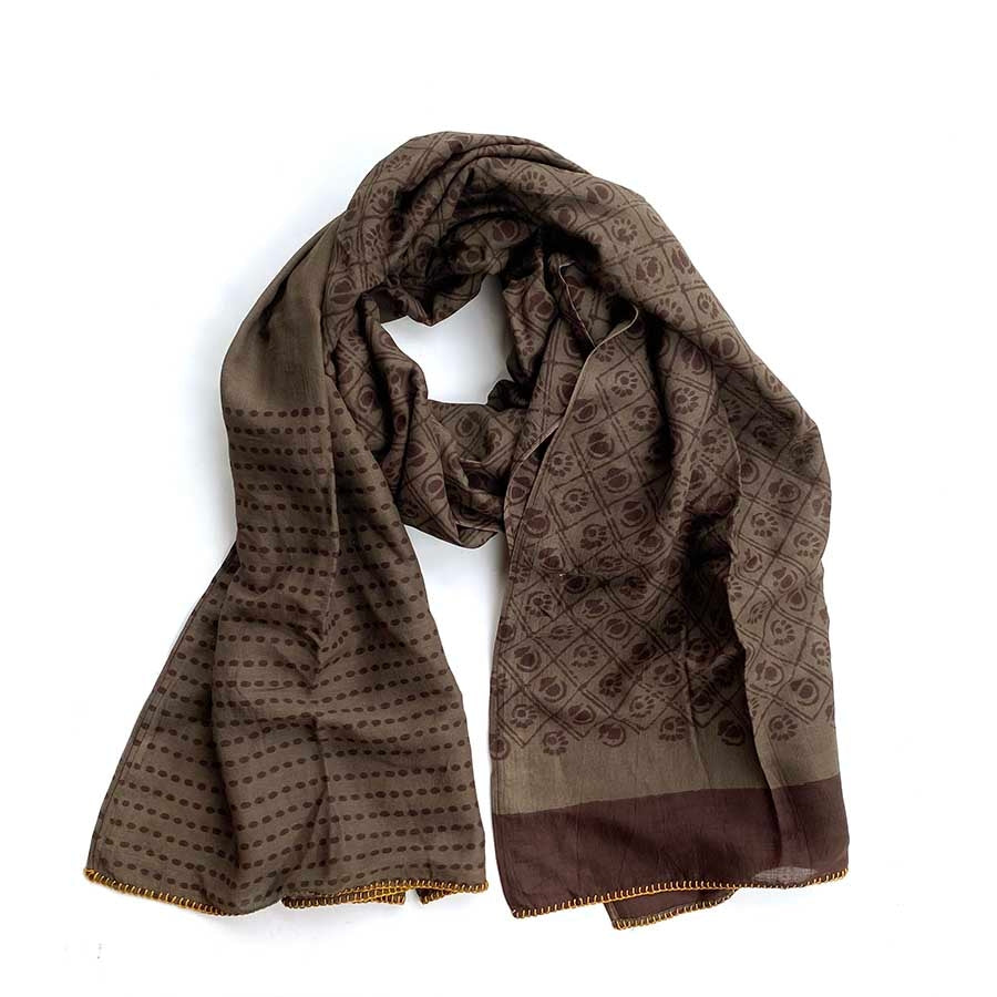 Samsara Block Print Scarf - The Pomegranate Boutique