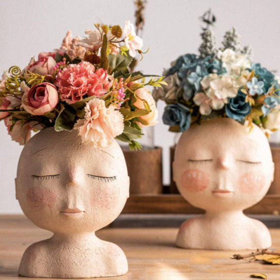 Nordic Human Head Vase Flower Pot - The Pomegranate Boutique