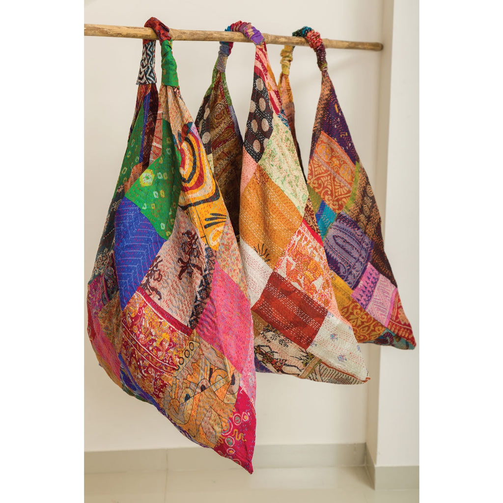 Kantha Silk Triangle Bag - The Pomegranate Boutique