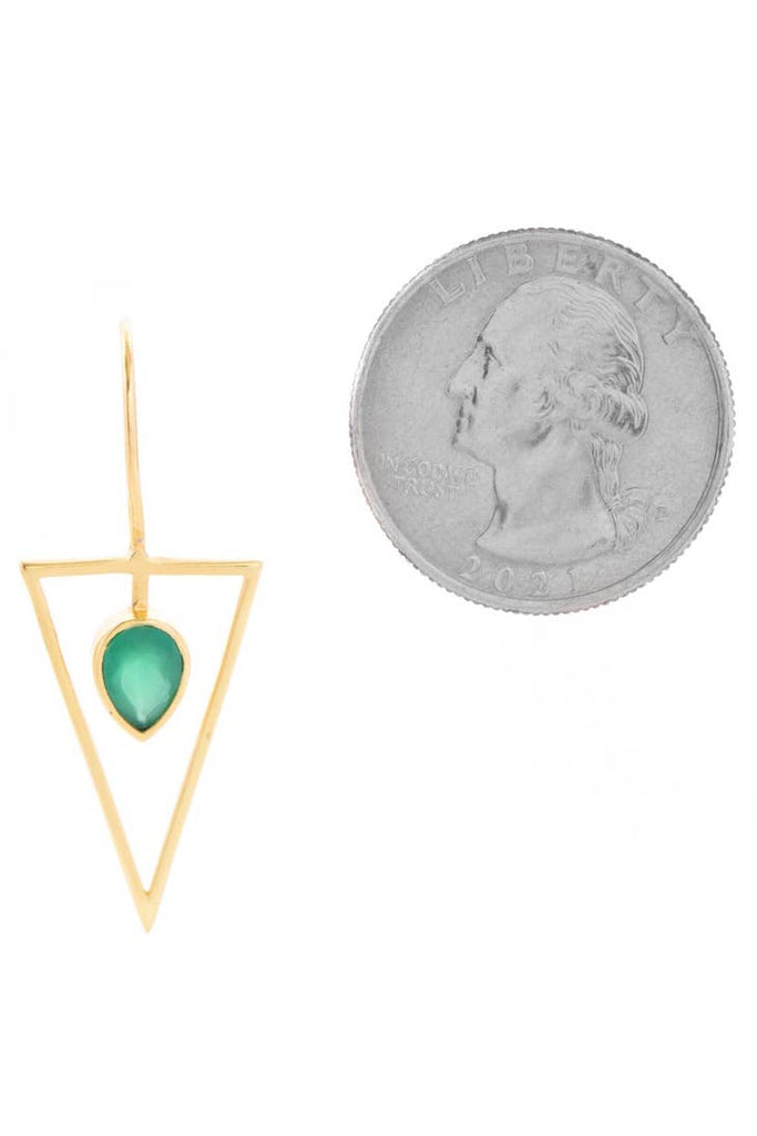 Minimalist Gemstone Drop Earring - The Pomegranate Boutique