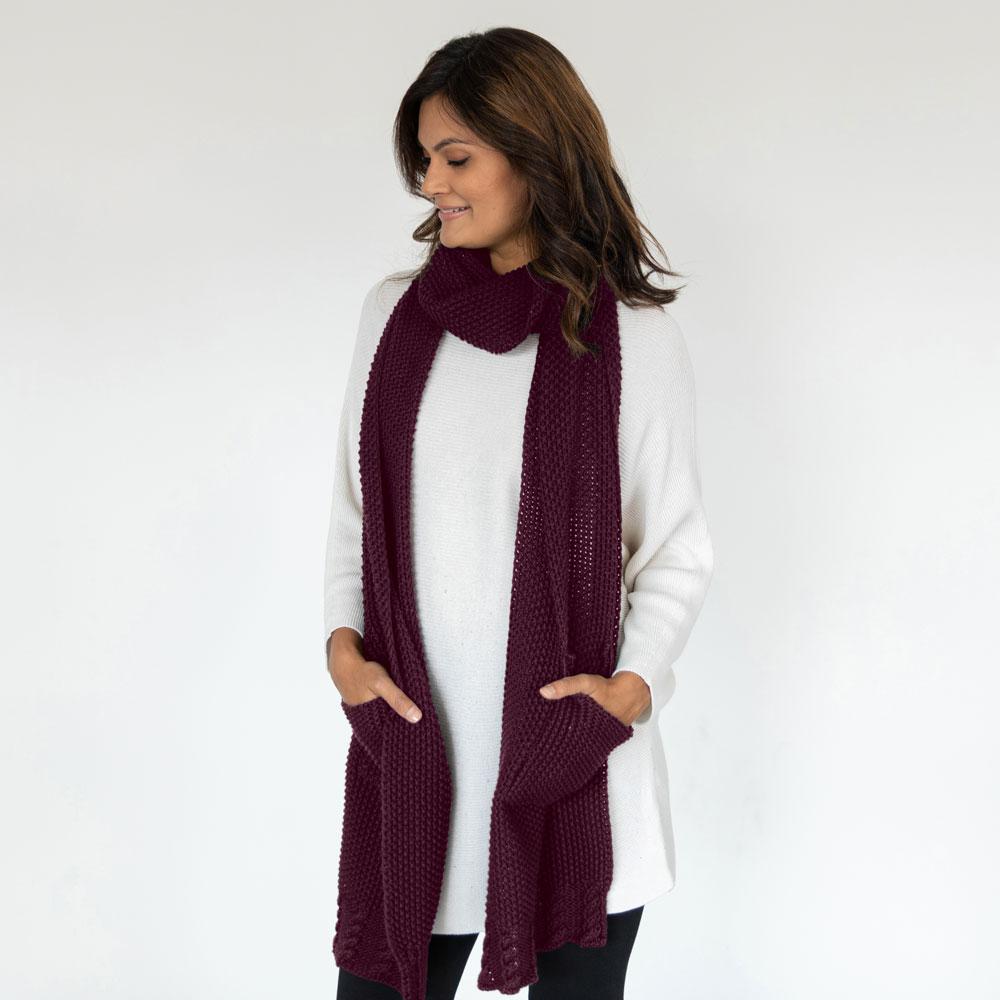 Knit Scarf with Pockets - The Pomegranate Boutique