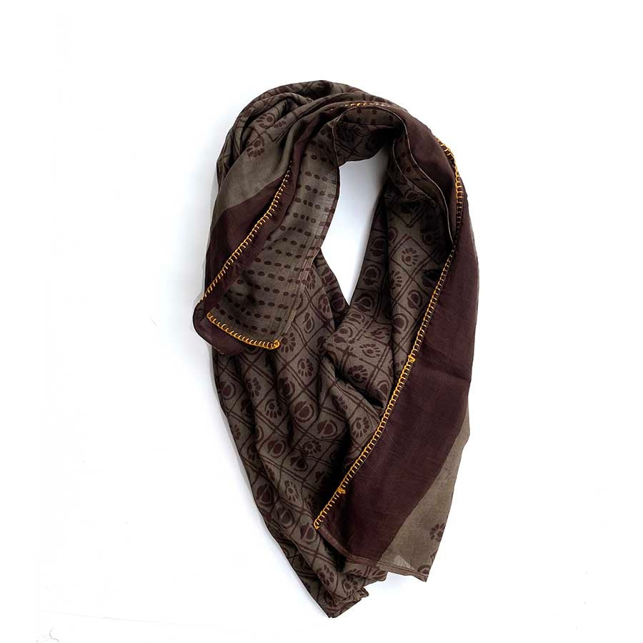 Samsara Block Print Scarf - The Pomegranate Boutique