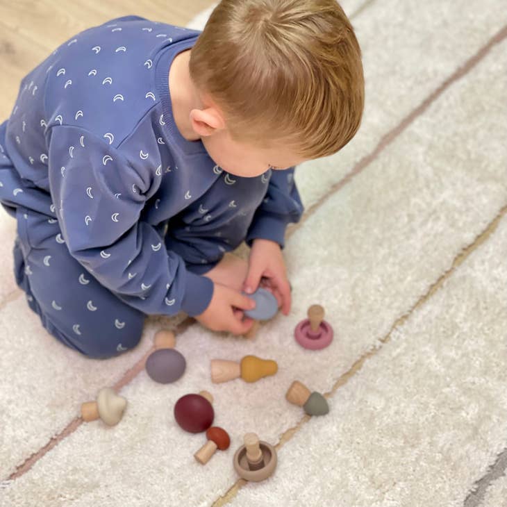 Wood + Silicone Mushroom Sorting Set - The Pomegranate Boutique
