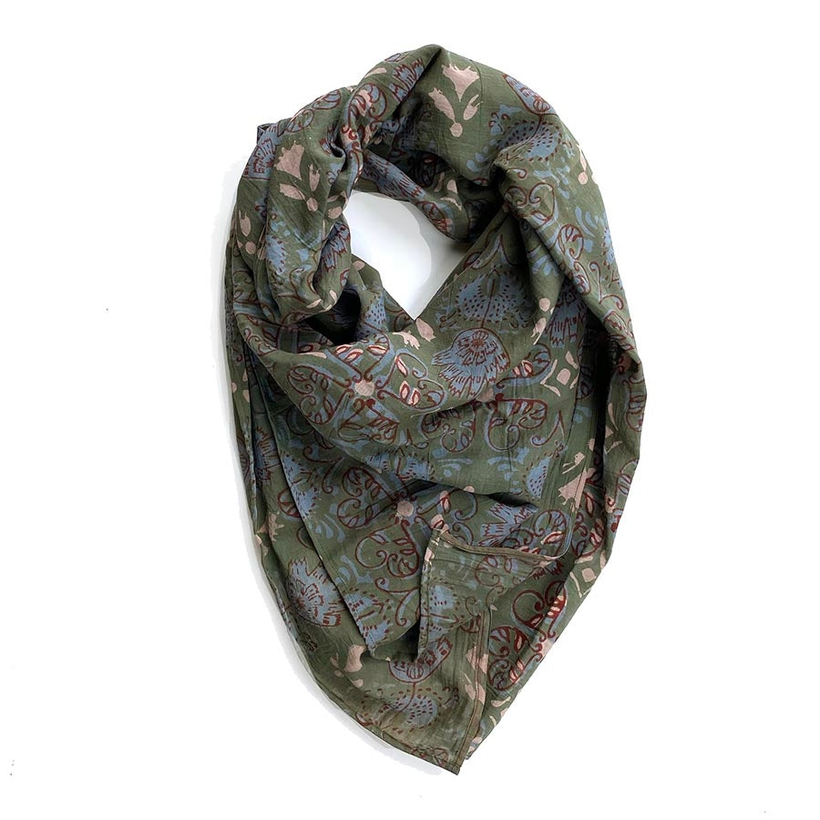 Suryamukhi Block Print Scarf - The Pomegranate Boutique