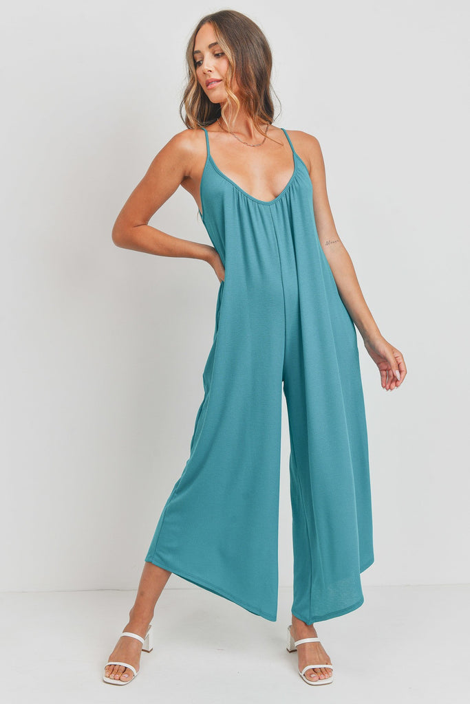 Waffle Knit Jumpsuit - The Pomegranate Boutique