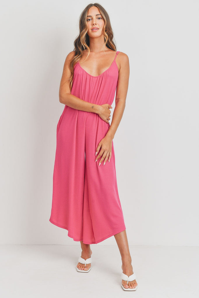 Waffle Knit Jumpsuit - The Pomegranate Boutique