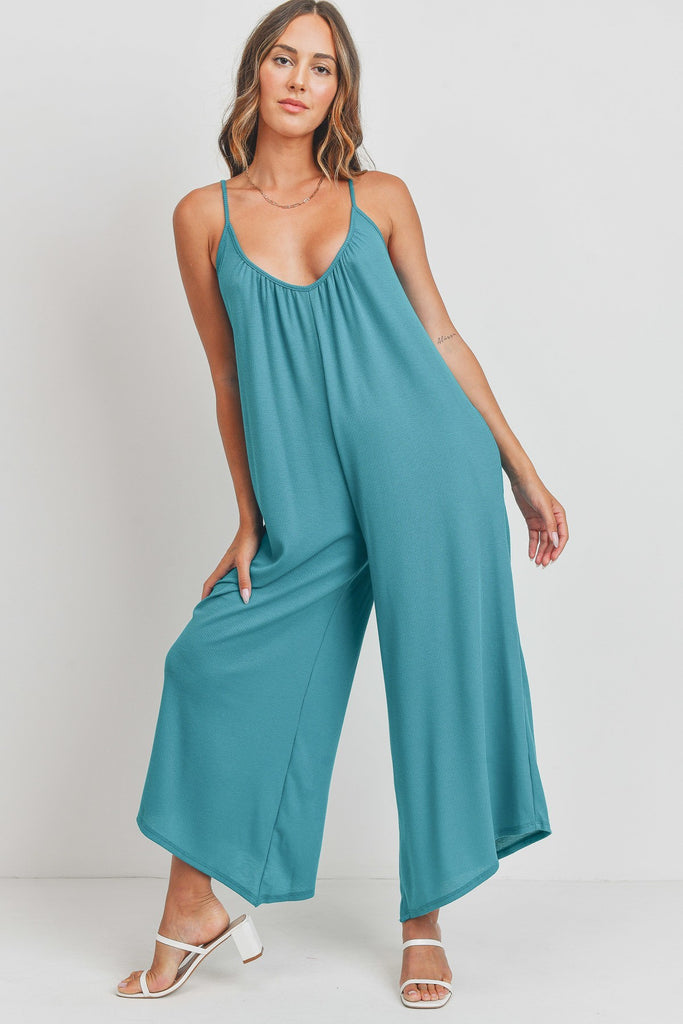 Waffle Knit Jumpsuit - The Pomegranate Boutique