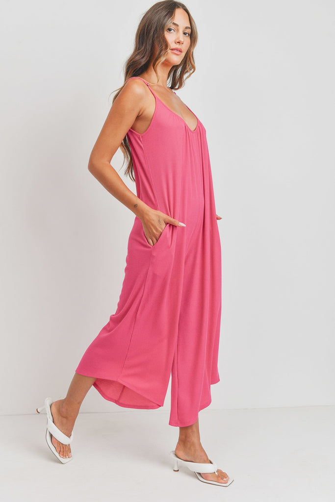 Waffle Knit Jumpsuit - The Pomegranate Boutique