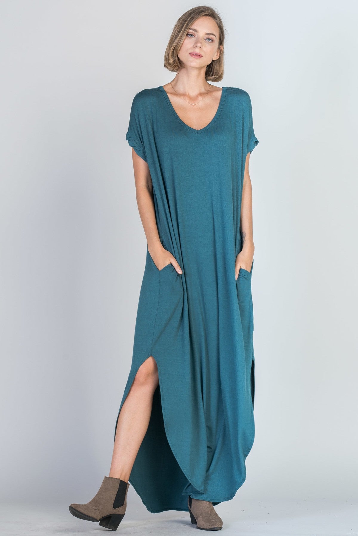 V neck t shirt maxi new arrivals dress