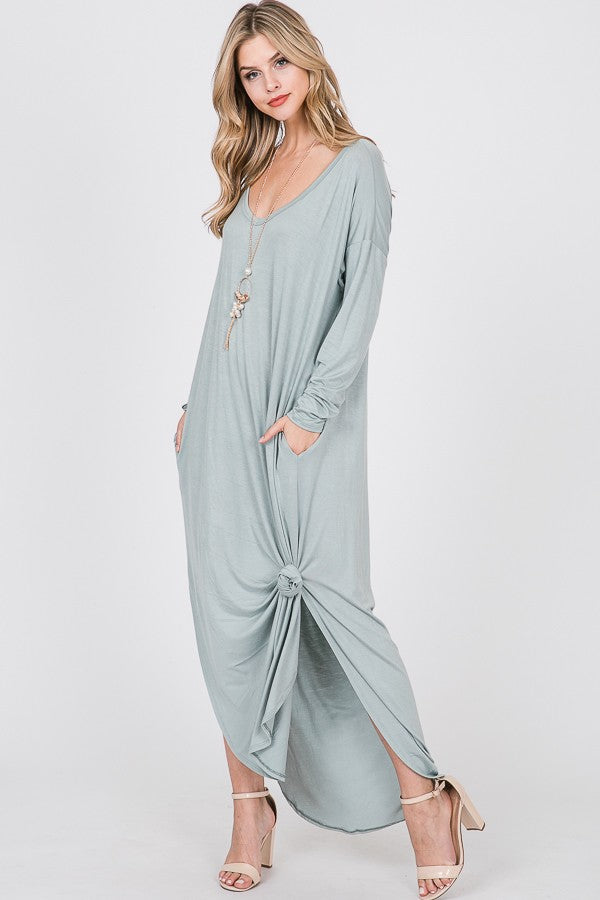 Long sleeve T-shirt maxi dress - The Pomegranate Boutique