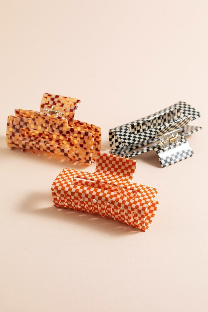 Gingham Hair Claw - The Pomegranate Boutique