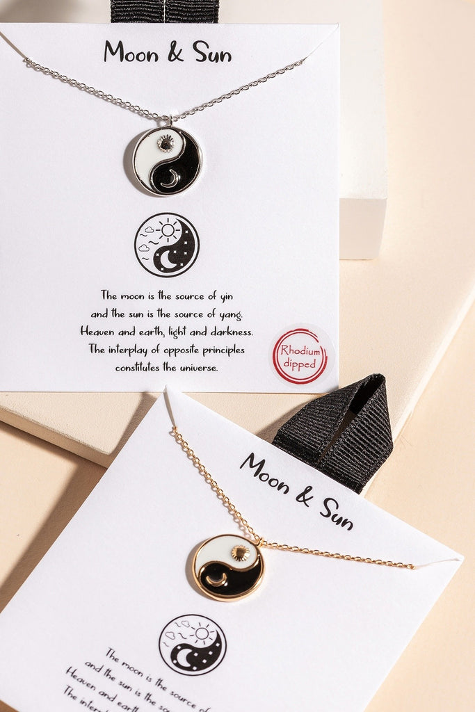 Moon & Sun Yin Yang Necklace - The Pomegranate Boutique