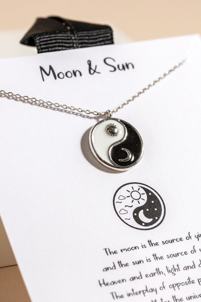 Moon & Sun Yin Yang Necklace - The Pomegranate Boutique