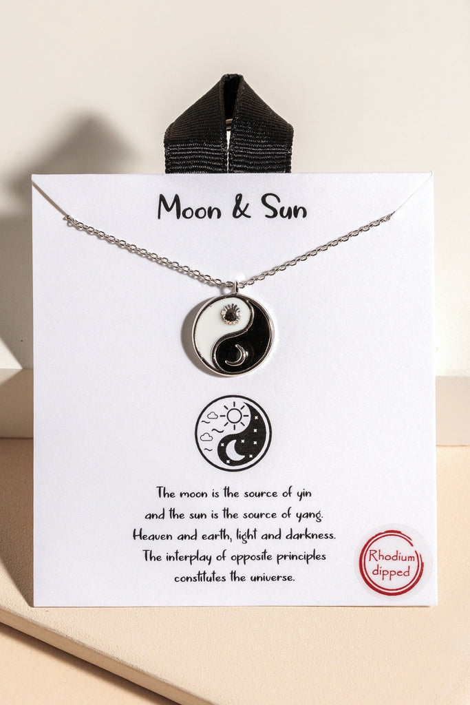 Moon & Sun Yin Yang Necklace - The Pomegranate Boutique