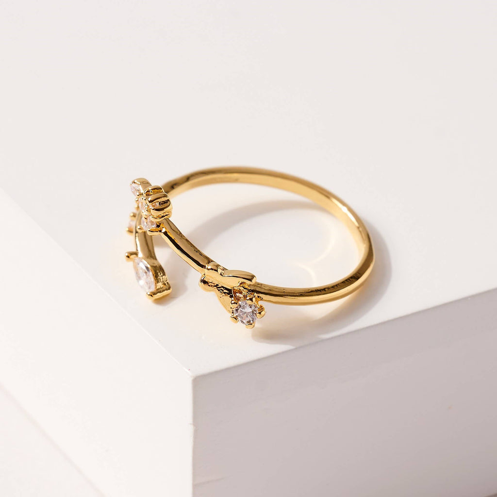 Secret Box Gold Dip Open Ring - The Pomegranate Boutique