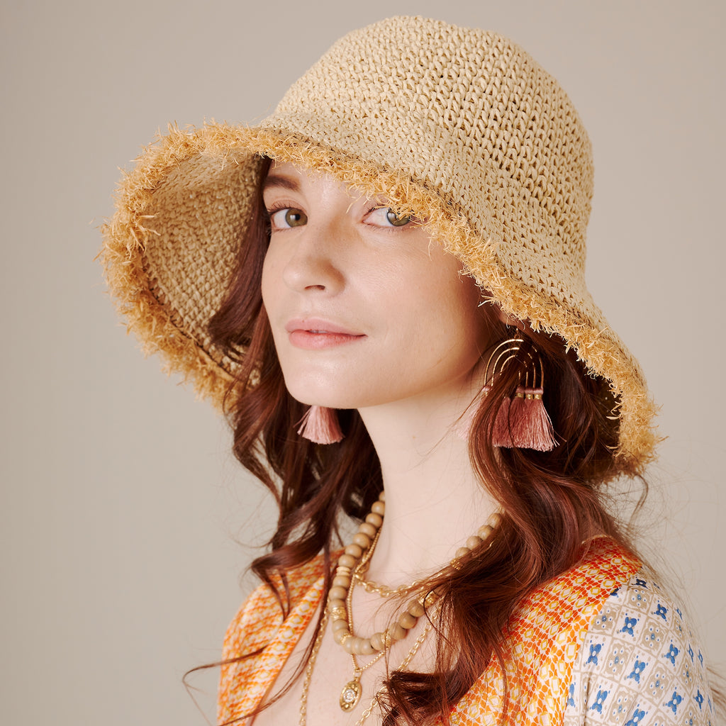 Straw Bucket Hat - The Pomegranate Boutique