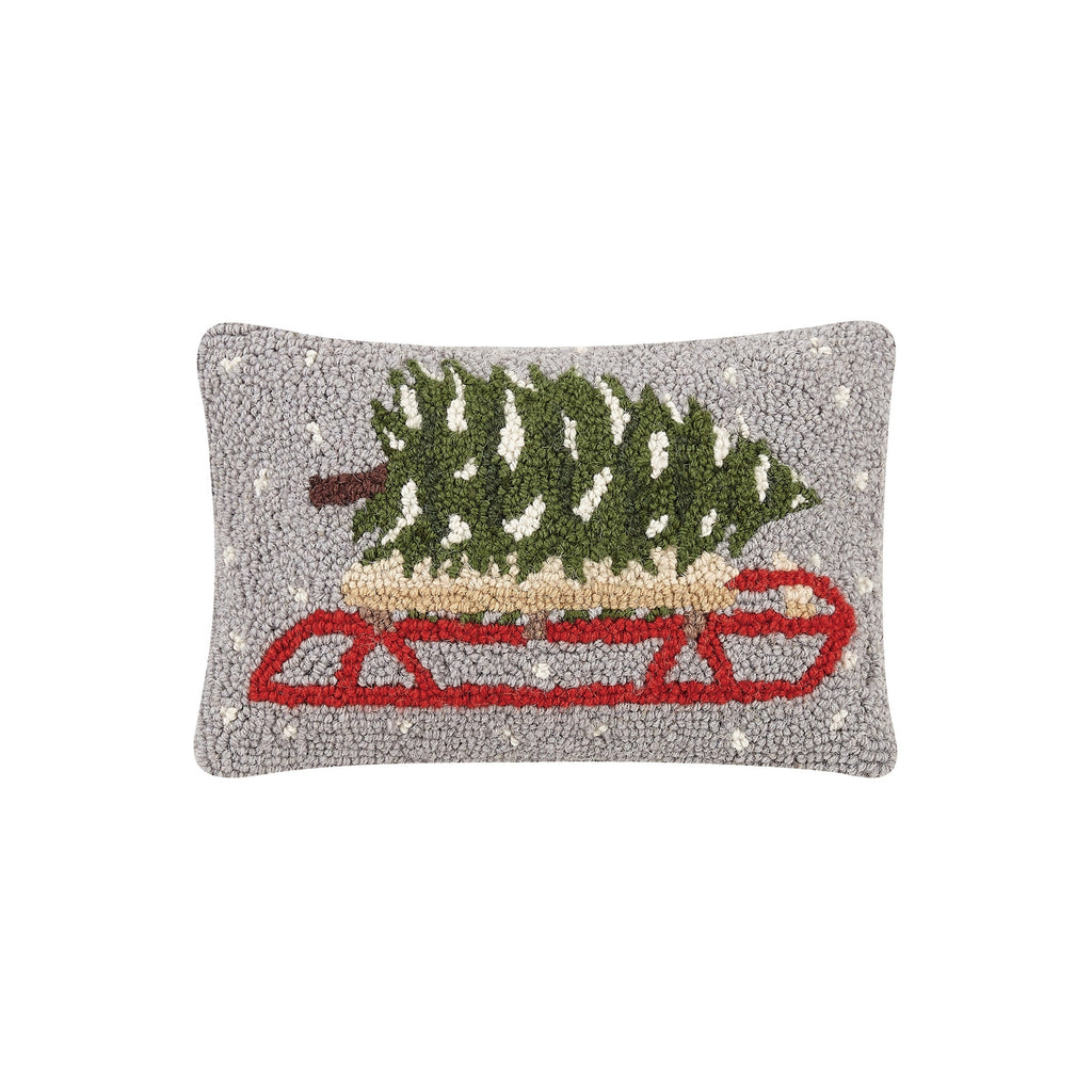 Tree On Sled Pillow - The Pomegranate Boutique