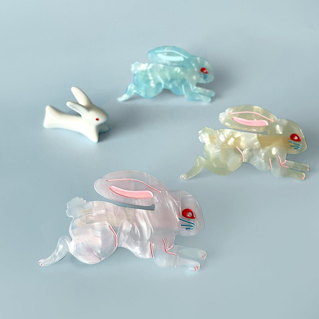 LINGONBERRY CANDY BUNNY PINK - Hair Barrette - The Pomegranate Boutique